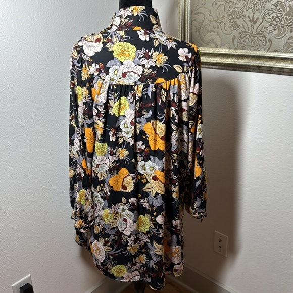 Who What Wear Midnight garden High collar shoulder buttons long sleeve dress S - Picture 6 of 11